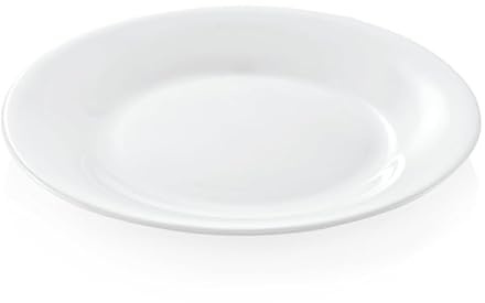 60x Teller flach Uni Ø 17,5 cm, weiß Opalglas