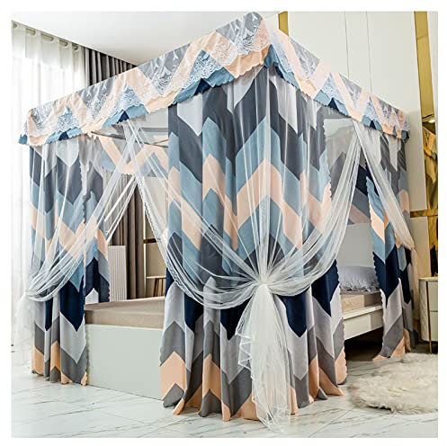 Moskitonetz-Beschattung, Bettvorhang, Himmelbetthimmel mit Ständer, Prinzessinnen-Vorhang, Baldachin für Mädchen, Kingsize-Bett (Größe: 1,8 × 2 m, Farbe: f)