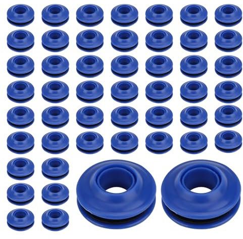 Wonvify Œillets en Plastique pour Bâche, 50 Pièces Oeillets pour Baches, Convient aux Tentes, Bâches de Piscine, Rideaux, Tapis de Sol, Bâches d'auvent Bleu
