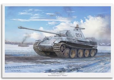 JTLFXY WW2 Vintage-Tank-Poster PZKPFW V, mittelgroßes Panzer-Poster, dekorative Malerei, Leinwand, Wandposter und Kunstdruck, moderne Familienschlafzimmer-Dekoration, Poster, 40 x 60 cm