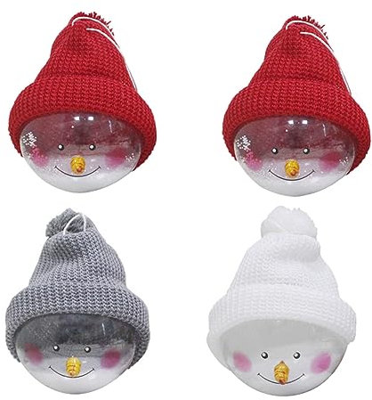 IMIKEYA 4 Stück Schneemann Weihnachtskugel weihnachtsbaumdeko weihnachtsbäume geschmückt Aufbewahrung von Weihnachtsschmuck Schneeflocke Partyzubehör hängende Weihnachtskugel PVC