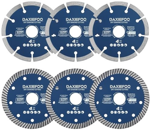 Plunge Saw Blade,Diamond Cutting Discs 115mm Cutting Blade for Angle Grinder,6 Pack Diamond Disc, Concrete Cutting Disc,4.5 Inch Super Thin Diamond Blade for Cutting Porcelain Tiles Marbles