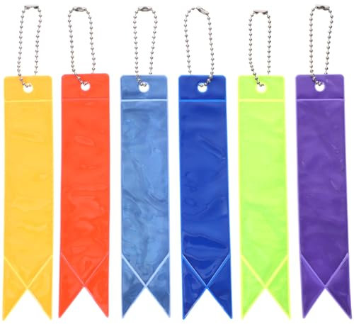 TOGEVAL 12stücke Reflektierende Schlüsselanhänger Für Taschen PVC Nachtleuchtende Anhänger Für Fahrräder Rucksäcke Und Hochsichtbar Dunkelheit Farben