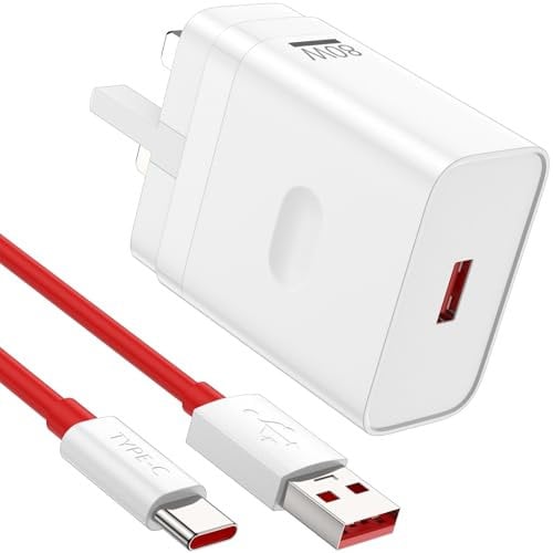 AIAUXAI 80W Supervooc Charger for Oneplus 13 12 12R 11 Pro Nord 4 5G,USB Fast Charger Plug Warp/Dash Charge for Oneplus Nord 3 2T CE4 CE3 Lite 10 10T 9 Pro with 1M USB A to USB C Charging Cable