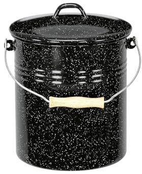 KRÜGER Karl Mülleimer 5l mit Deckel schwarz-weiß gesprenkelt