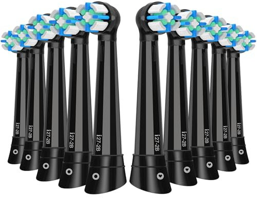 10 Stück IO Aufsteckbürsten Kompatibel mit Oral B iO 3/4/5/6/7/8/9/10 Series Elektrischen Zahnbürstea, Aufsteckbürsten Kompatibel mit Oral b für Sanfte Pflege, IO Zahnbürste Aufsätze (Schwarz)