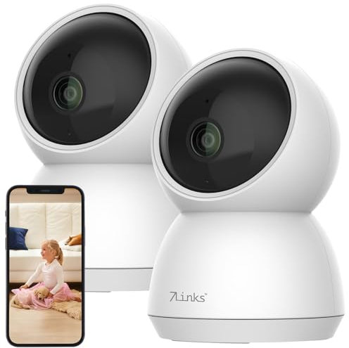 7links 2er-Set WLAN-Überwachungskameras mit nativem 4K UHD, IR-LEDs, Pan/Tilt