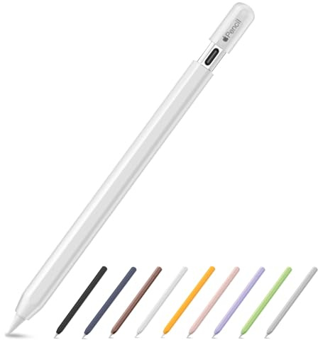 SSS·GRGB Ultra Dünn Silikon Federmäppchen für Apple Pencil (USB-C) 2023 Zubehör für Apple Pencil Double Tap Silikon Pencil Sleeve (Transparent, 1 Pack)