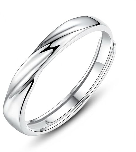 Paar Ringe S925 Sterling Silber Männer Und Frauen Paar Möbius Offener Ring Eingelegt Mit Zirkonia Mode Einfach Geeignet Für Hochzeit Vorschlag Jahrestag Geschenk