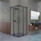 Box doccia angolare 90x120 cm con ante scorrevoli in cristallo temperato 8 mm H 200 cm CLARA Nero Opaco