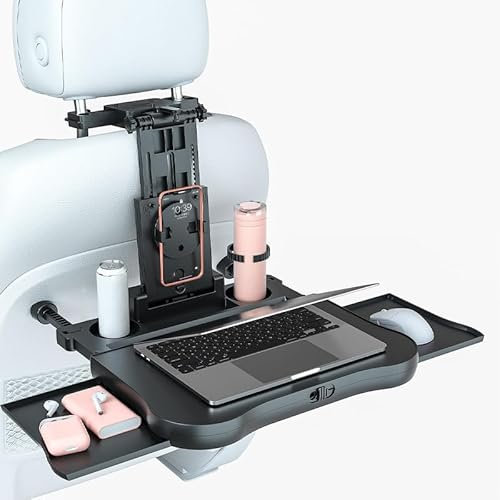 LHLUCKY Tisch Für Auto für Tesla Model S 2023, Auto Tisch Multifunktional Esstisch Klappbar, ABS-Material, Black