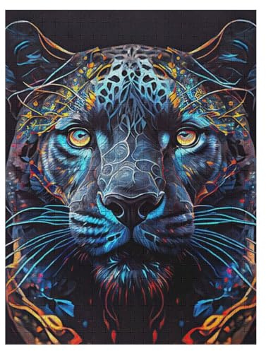 Tiger Puzzle, Puzzles Für Erwachsene Kinder, 500 Teile Holzpuzzle, Für Jugendliche Herausforderungsspielzeug 55×41cm
