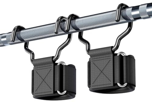 PengLAI Weight Lifting Hooks & Straps for Gym, Deadlifts, Pull-Ups, Barbell Rows - Heavy Duty Wrist Straps for Weightlifting with Padding, Powerlifting & Bodybuilding Workout Equipment