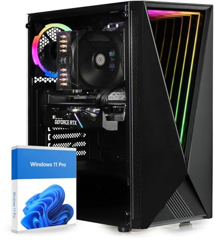dcl24 Gaming PC Intel i5 14400, RTX5050 8GB - 500GB SSD, 16GB DDR4, Gamer PC mit 10x4.7 GHz, Zocker Computer mit WLAN, Computer mit Windows 11 Pro [20479]