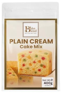 Plain Cream Cake Mix 400g - Bake Blend - Moist Vanilla Style Sponge Cake Mix for Baking Cakes & Cupcakes