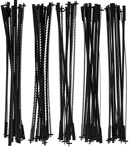 60 Pièces Lames de Scie à Chantourner 127 mm TPI 10/15/18/20/24 dents Lame de Scie en Acier Carbone en Acier au Carbone Durable avec Ergot Pour Couper Bois Mousse Plastique et Métaux Mous