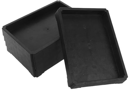 Yardwe Lot de 5 Soucoupes Rectangulaires en Résine Noire 188X133 CM pour Pot de Fleurs Plateau D’Arrosage et Drainage Support Stable pour Bonsaï Succulentes et Plantes D’Intérieur