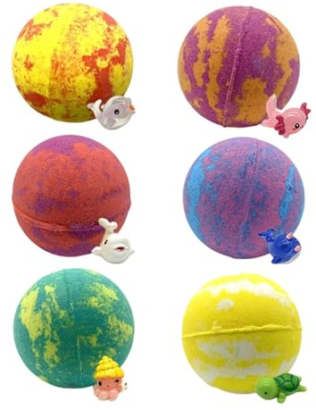Bombes Bain,6 Pièces Avec Bulles Colorées Et À L'Intérieur - Boules De Animales Et Qui Brillent Dans Le Noir - Usages :, Maison, Fêtes,