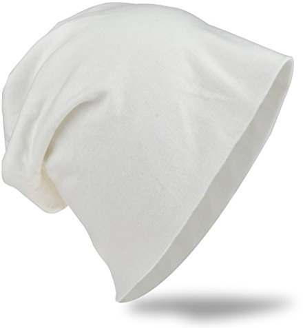 Miobo Jersey Slouch Beanie Unisex Herren Damen Mütze Trend Weiss-S