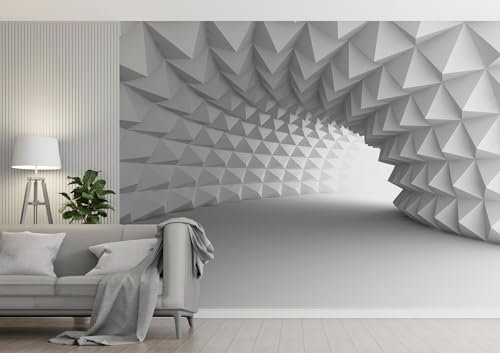 Wall Murals Online Ltd Cool 3D Optical Illusion Arch Tunnel Wallpaper Wall Mural for Living Room Home Décor (44303329) (130gsm Budget Paper, XXL 300cm Wide x 240cm High)