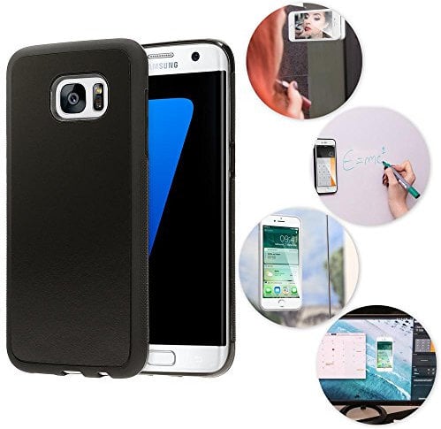 NALIA Antigravità Custodia compatibile con Samsung Galaxy S7 Edge, Protezione Anti-Gravity Selfie-Case Magica Auto-Adesivo Cellulare, Cover Protettiva Teelfono Bumper Sottile, Colore:Nero