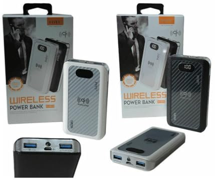 TrAdE Shop Traesio Power Bank 4 in 1 Caricatore Wireless Senza Fili Qi LED 12000MAH Carica Batteria