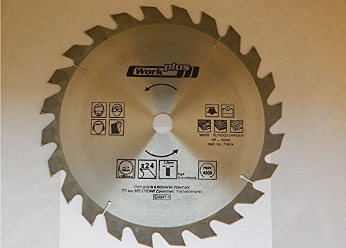 1 HM lama per sega circolare per legno e plastica – 24 denti – Ø 350 mm x 30 mm/lama/lame per sega circolare