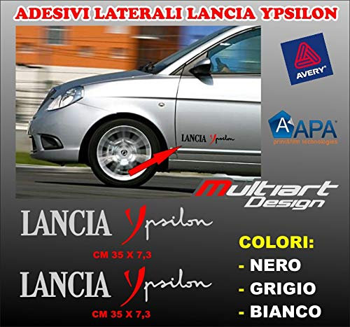 Multiart Design Kit Coppia Adesivi YPSILON FIANCATA Stickers Professionali (Bianco)