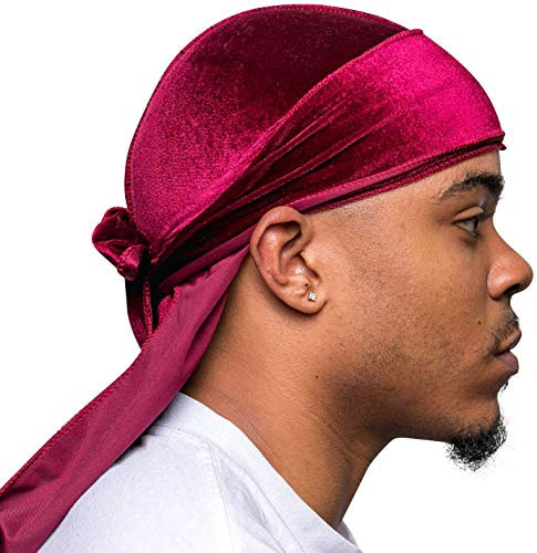 Veeta Hochwertige Samt-Durags in mehreren Farben, aus weichem Samtstoff, mit seidigem Innenfutter und langen Bändern. - Rot - Einheitsgröße