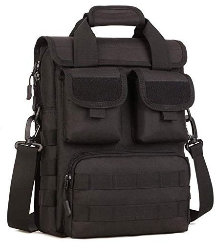 CamGo Tactical Briefcase Small Military 12 inch Laptop Messenger Bag Computer Shoulder Bag, Black, One size