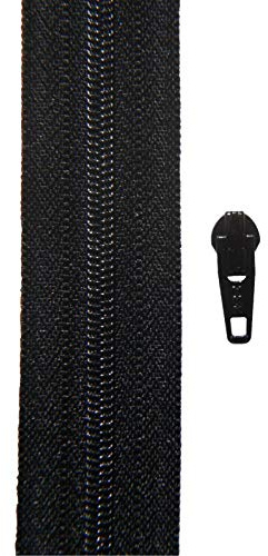 YKK Gp 1,40 €/ m, 5 Meter Reißverschluss schwarz Spirale 3 mm + 10 Schieber