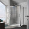 ELEGANT 1400 x 800mm Modern Sliding Shower Enclosure Cubicle 8mm Safety Easy Clean Glass Reversible Wetroom Shower Sliding Door with Side Panel + Anti-Slip Resin Shower Tray with 90mm Waste
