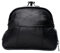 Kleine Geldbörse aus Leder mit Geheimfach | Kleingeldtasche mit Drehverschluss für Damen & Herren, Schwarz, 1 Pack, Beutel