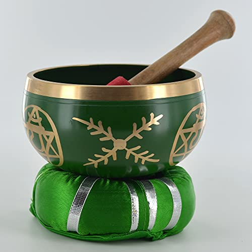 Herz-Chakra-Klangschale, Heimdekoration, Höhe: 11 cm