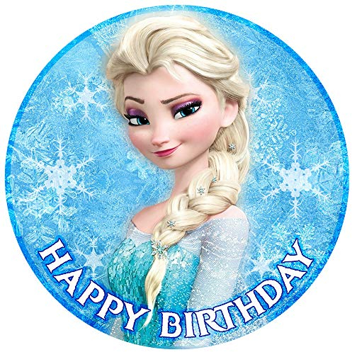Essbare Tortenaufleger - Tortenaufleger Geburtstag - Tortendeko Frozen - Geburtstagskuchen Deko aus Fondant - Rund 20 cm - Esspapier Tortendeko - Tortenaufleger Frozen - Cake Decoration