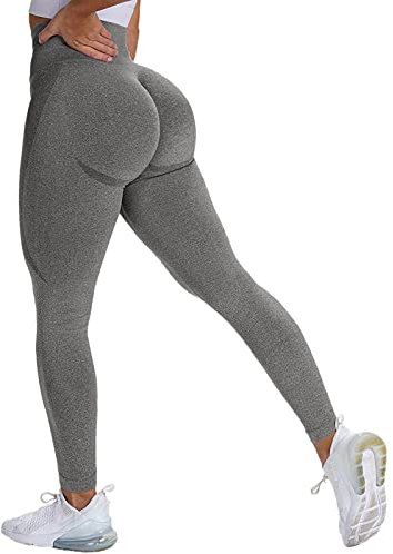 OUDOTA Damen Sports Leggings Slim Fit Hohe Taille Lange mit Bauchkontrolle Sport Blickdicht Yogahose Fitnesshose Laufhose Tights für zum Laufen Radfahren Fitness Grau L