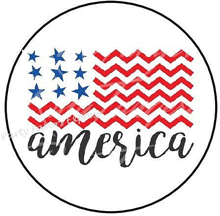 2cmØ 32-Stück! Aufkleber Sticker Briefumschlag-Siegel Post rund AMERICAN FLAG Amerika USA FLAGE R3375