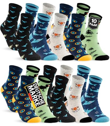 10 Paar Kinder Socken Jungen & Mädchen Baumwolle Kindersocken
