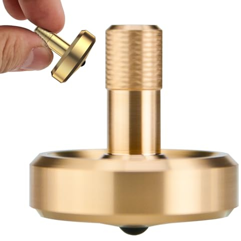 DjuiinoStar Kreisel (durchschn. 5–8 Minuten, Bester Rekord 11+), CNC-gefräst aus massivem Messing, hochpräzises Schreibtischspielzeug, verschwenden Sie Ihre Zeit effizient DST-820