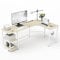 Ulifance L Shaped Computer Desk with G Shelves for Home Office Corner Computer Desk for Small Space Beige