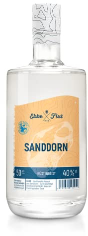 Ebbe und Flut 'Sanddorngeist | Handgemachter Sanddorngeist aus Norddeutschland | 500ml | 40% vol. Alkohol | Premium Geist von der Insel Rügen