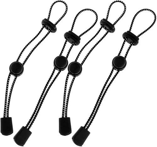 Marsrut 4 x Rucksack-Halter, Wanderstöcke, Befestigungsschnalle, elastisches Seil, Schlüsselband für Bergsteigen, Klettern, Trekking, Outdoor, schwarz, Einheitsgröße