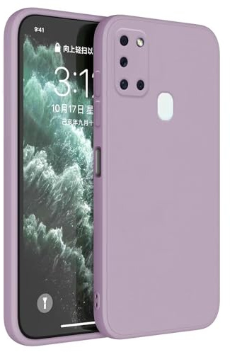 Topme Handyhülle Hülle Fur Samsung Galaxy A21s (6.5 Inches) Case Schutzhülle, Hautschutz Aus TPU Silikonhülle - Gras lila