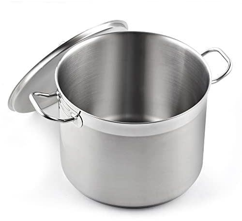 Cooks Standard Suppentöpfe aus Edelstahl, 24 l, professioneller Suppentopf mit Deckel, silberfarben