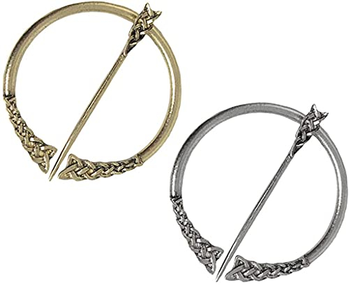 Lot de 2 broches classiques viking nordiques pour femme - Style médiéval, Zinc, Autres pierres précieuses