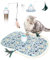 HAPPY HACHI Jouet Chat à Plume Interactif 3 en 1 Charge USB Jeux Automatique Électronique Rotatif pour la Chasse Jeu Cache Cache pour Arbre à Chaton avec 2 Plumes