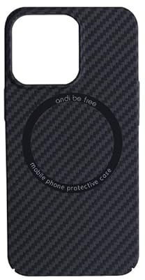 andi be free Handyhülle iPhone 14 Pro | Carbon Phone Case Qi-kompatibel | iPhone-Hülle für kabelloses Laden | Schutzhülle MagSafe kompatibel, Carbonlook