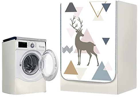 Highdi Washing Machine Cover Waterproof- Washing Machine Covers Indoor with Zipper Sunscreen & Dustproof Washer Protection for Front Load Outdoor Washer and Dryers (M capacity ~ 10KG,Triangle)