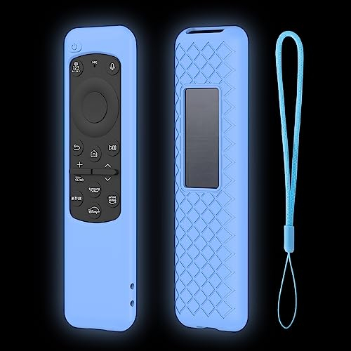 LEFXMOPHY Remote Cover for New BN59-01432J BN59-01432A BN59-01432 2023 Samsung Smart TV Solar Panel Remote Blue Case Sleeve Glow in Dark