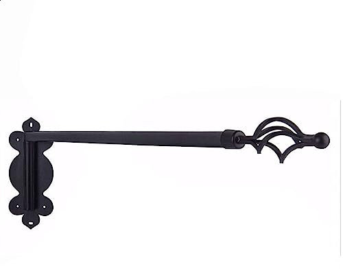 Schwerlast Schwenkarm-Fenstervorhangstange Für Fenster Tür, 28mm Durchmesser Einzel Gardinenstange Niemals Rosten Schwenkarm-Gardinenstange Metall Vorhangständer-mit Twist-Finials-70CM